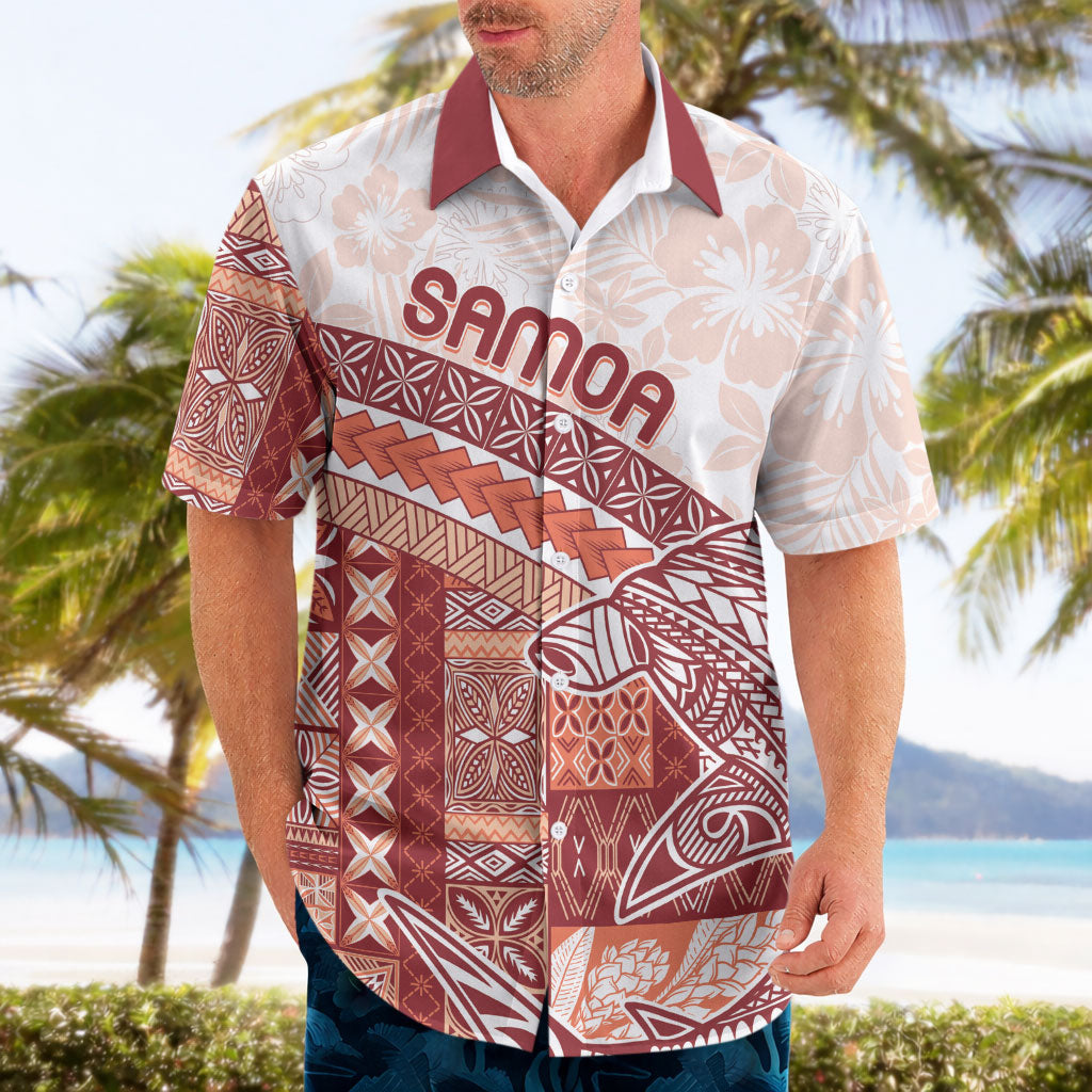 Samoa Mamanu Siapo Crimson Hawaiian Shirt Tatau Malie LT7 - Polynesian Pride