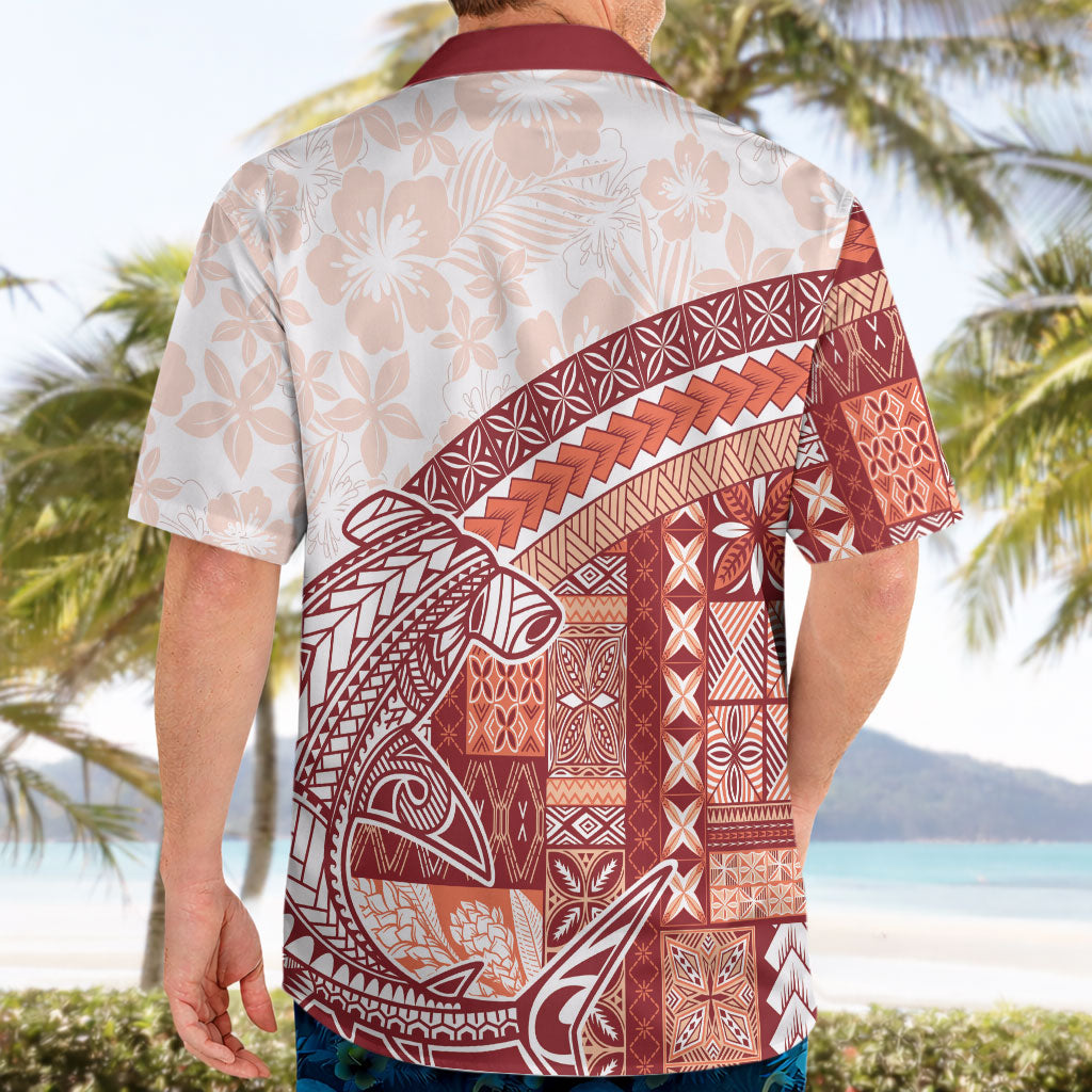 Samoa Mamanu Siapo Crimson Hawaiian Shirt Tatau Malie LT7 - Polynesian Pride