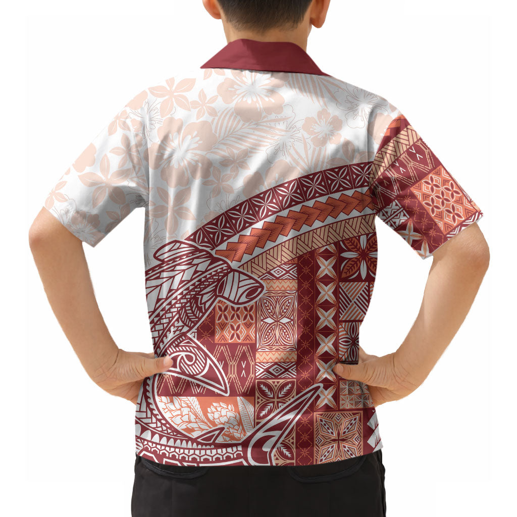 Samoa Mamanu Siapo Crimson Hawaiian Shirt Tatau Malie LT7 - Polynesian Pride