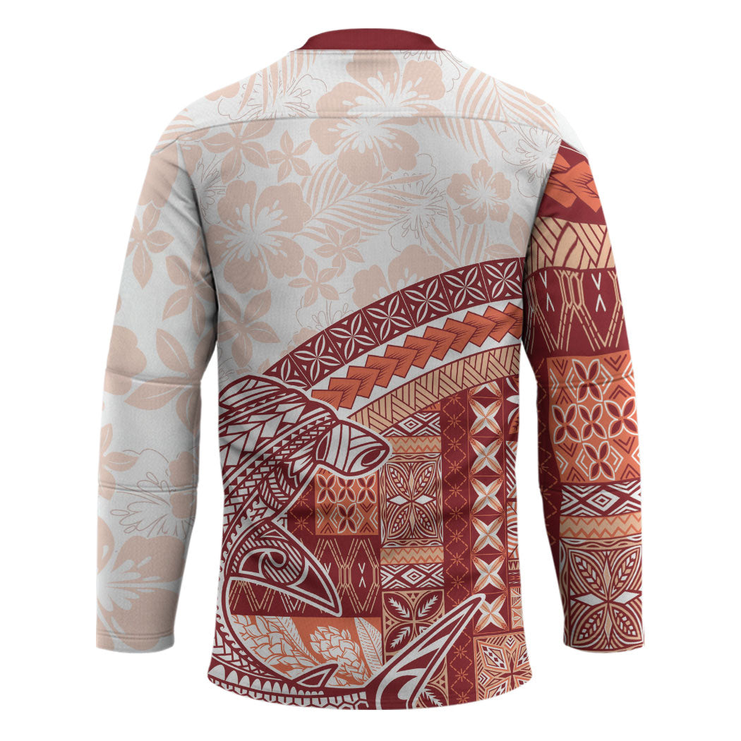 Samoa Mamanu Siapo Crimson Hockey Jersey Tatau Malie LT7 - Polynesian Pride