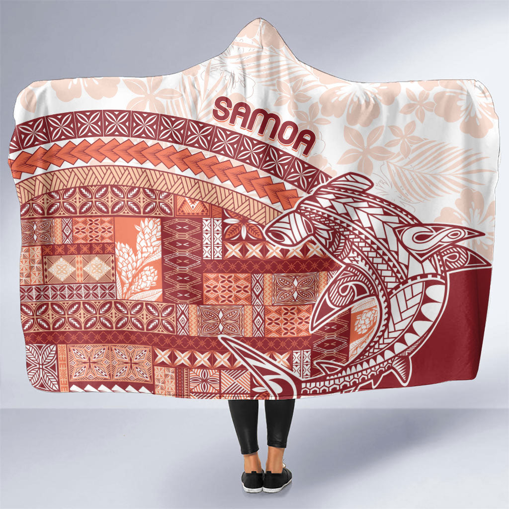 Samoa Mamanu Siapo Crimson Hooded Blanket Tatau Malie LT7 One Size Red - Polynesian Pride