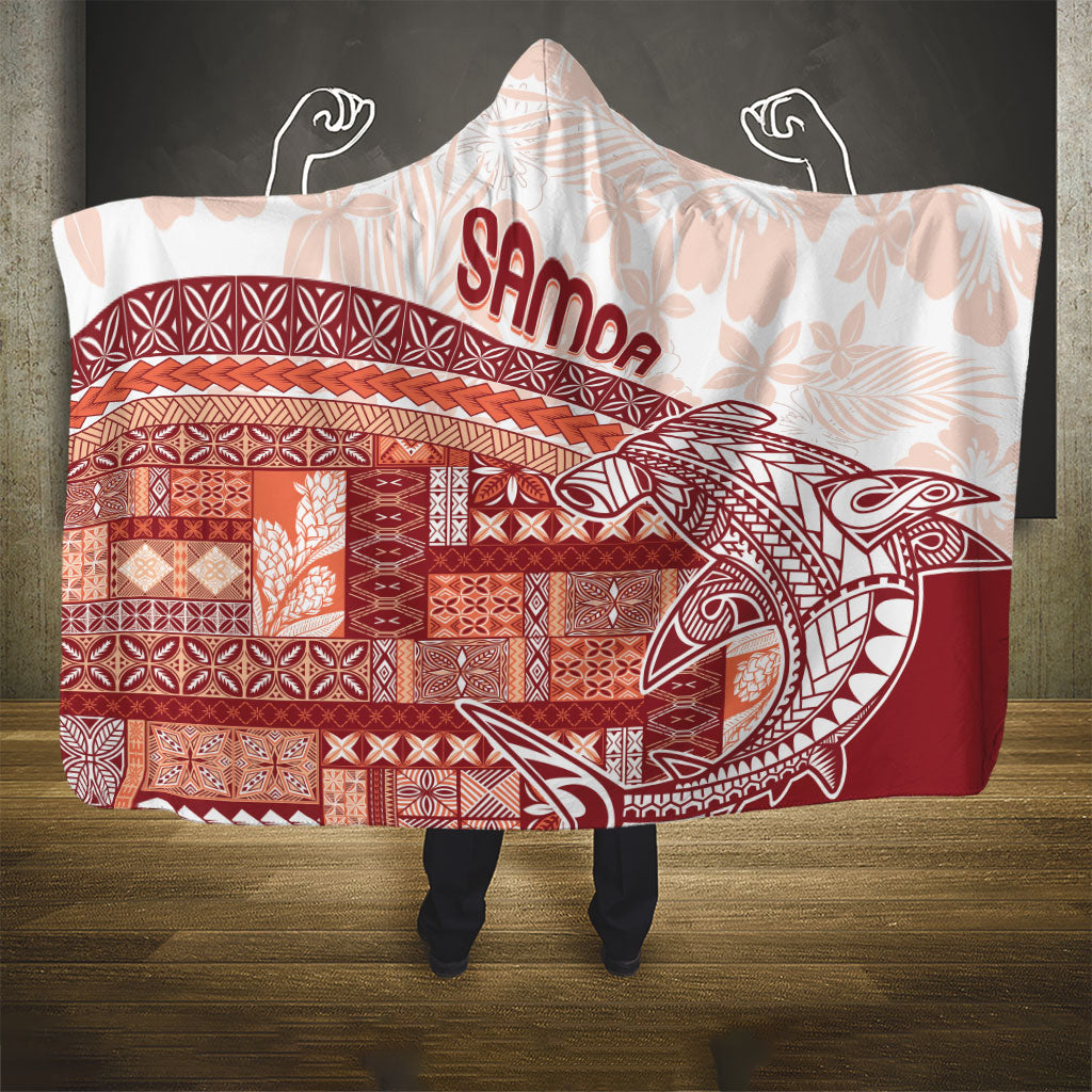 Samoa Mamanu Siapo Crimson Hooded Blanket Tatau Malie LT7 - Polynesian Pride