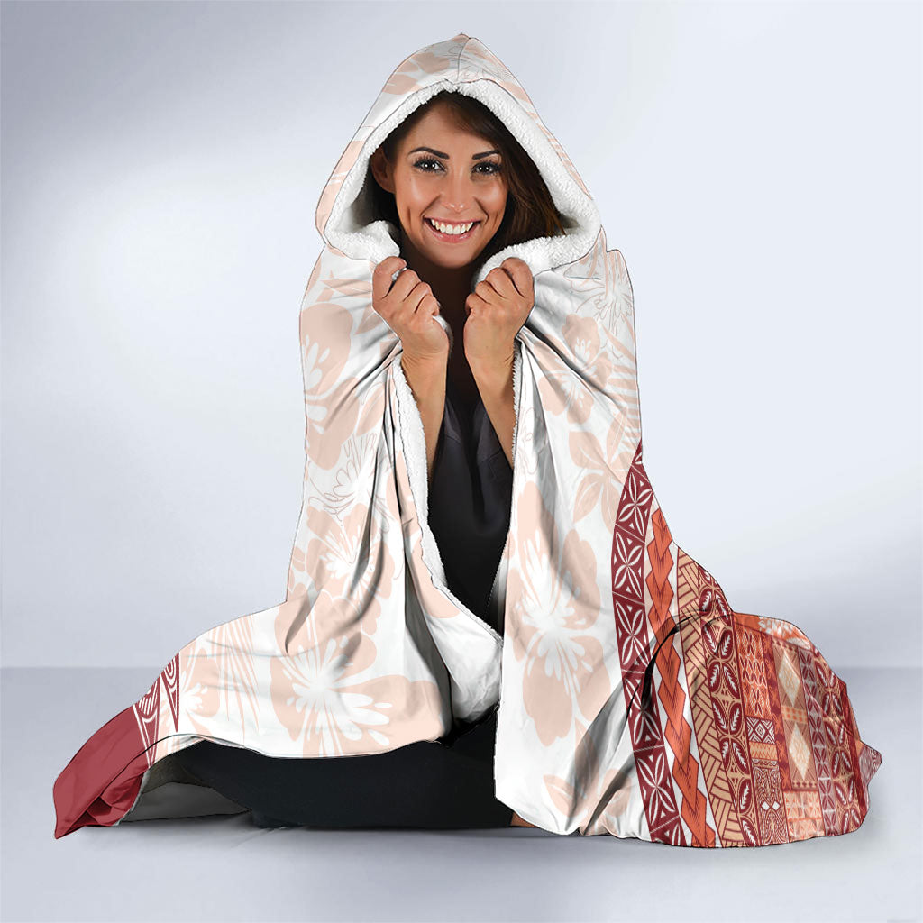 Samoa Mamanu Siapo Crimson Hooded Blanket Tatau Malie LT7 - Polynesian Pride