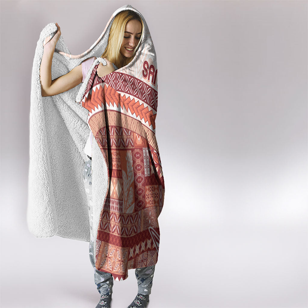 Samoa Mamanu Siapo Crimson Hooded Blanket Tatau Malie LT7 - Polynesian Pride