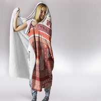 Samoa Mamanu Siapo Crimson Hooded Blanket Tatau Malie LT7 - Polynesian Pride