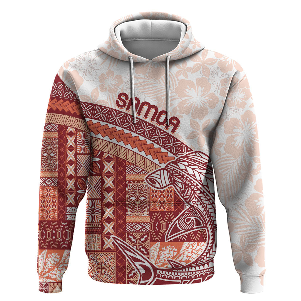 Samoa Mamanu Siapo Crimson Hoodie Tatau Malie LT7 Pullover Hoodie Red - Polynesian Pride