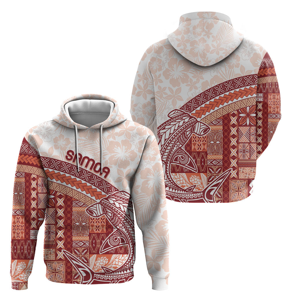 Samoa Mamanu Siapo Crimson Hoodie Tatau Malie LT7 - Polynesian Pride