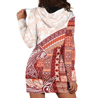 Samoa Mamanu Siapo Crimson Hoodie Dress Tatau Malie LT7 - Polynesian Pride