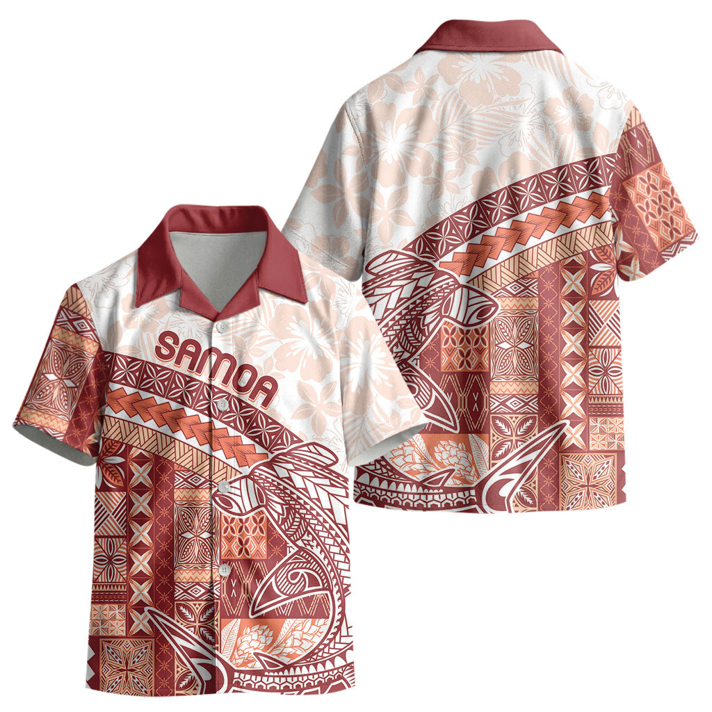 Samoa Mamanu Siapo Crimson Kid Hawaiian Shirt Tatau Malie LT7 - Polynesian Pride