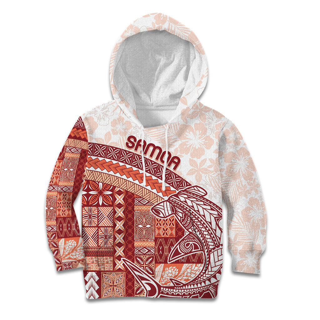 Samoa Mamanu Siapo Crimson Kid Hoodie Tatau Malie LT7 Hoodie Red - Polynesian Pride