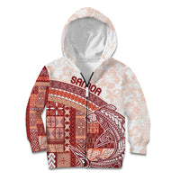 Samoa Mamanu Siapo Crimson Kid Hoodie Tatau Malie LT7 Zip Hoodie Red - Polynesian Pride