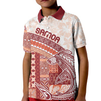 Samoa Mamanu Siapo Crimson Kid Polo Shirt Tatau Malie LT7 Kid Red - Polynesian Pride