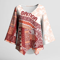 Samoa Mamanu Siapo Crimson Kimono Sleeve Blouse Tatau Malie LT7 Female Red - Polynesian Pride