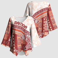 Samoa Mamanu Siapo Crimson Kimono Sleeve Blouse Tatau Malie LT7 - Polynesian Pride