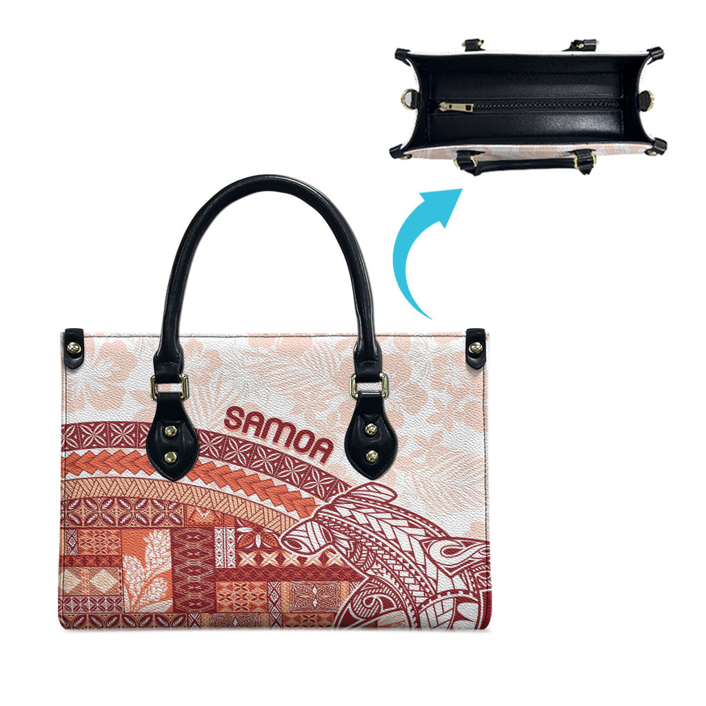 Samoa Mamanu Siapo Crimson Leather Bag Tatau Malie LT7 - Polynesian Pride