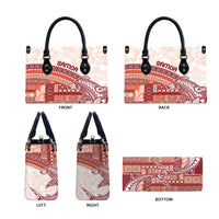 Samoa Mamanu Siapo Crimson Leather Bag Tatau Malie LT7 - Polynesian Pride