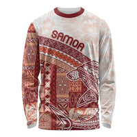 Samoa Mamanu Siapo Crimson Long Sleeve Shirt Tatau Malie LT7 Unisex Red - Polynesian Pride