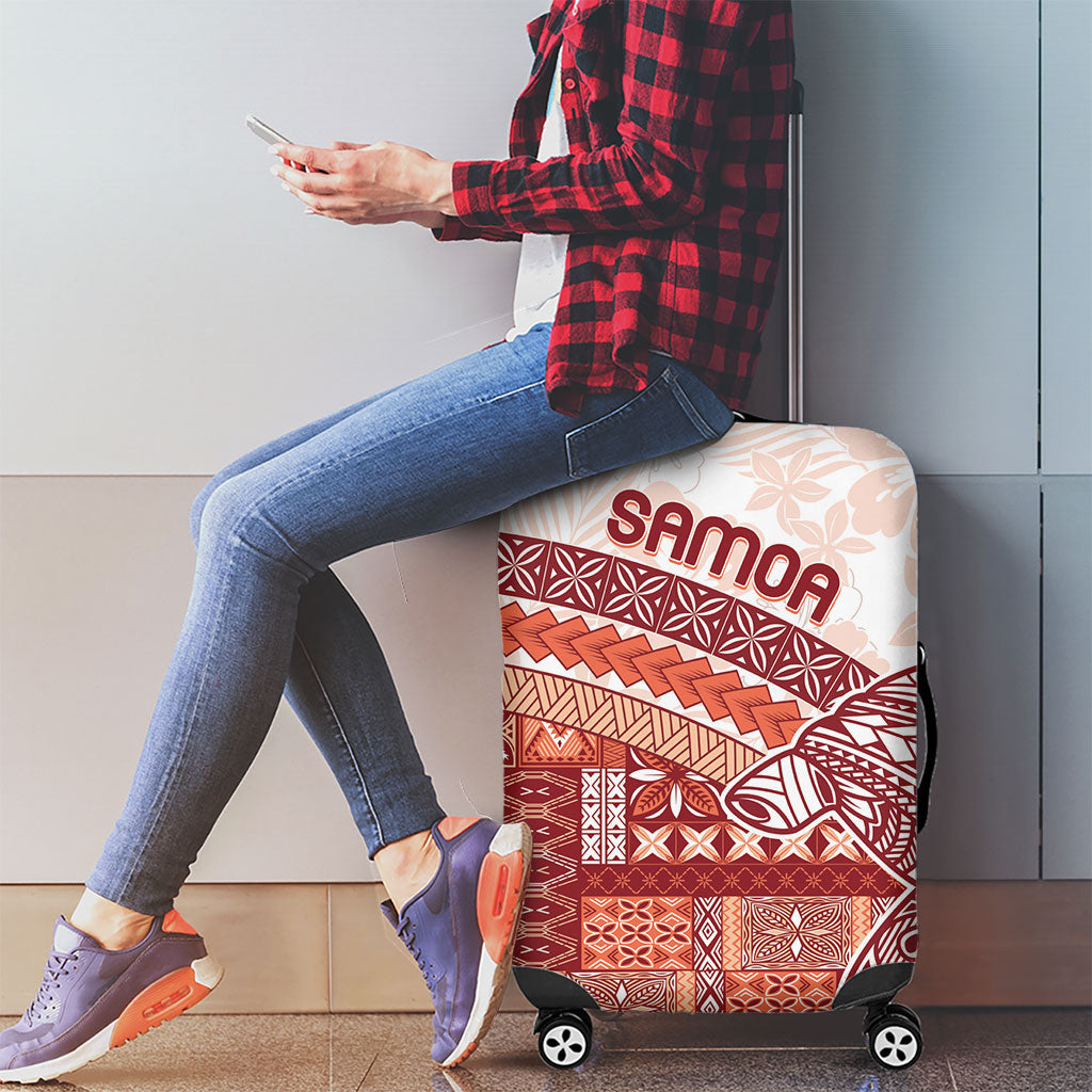 Samoa Mamanu Siapo Crimson Luggage Cover Tatau Malie LT7 - Polynesian Pride