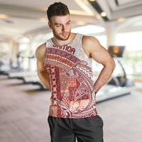 Samoa Mamanu Siapo Crimson Men Tank Top Tatau Malie LT7 Red - Polynesian Pride