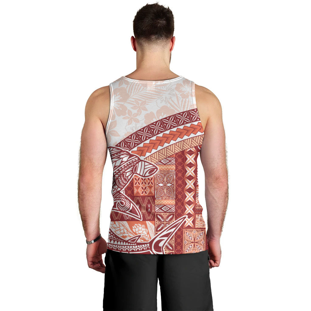 Samoa Mamanu Siapo Crimson Men Tank Top Tatau Malie LT7 - Polynesian Pride