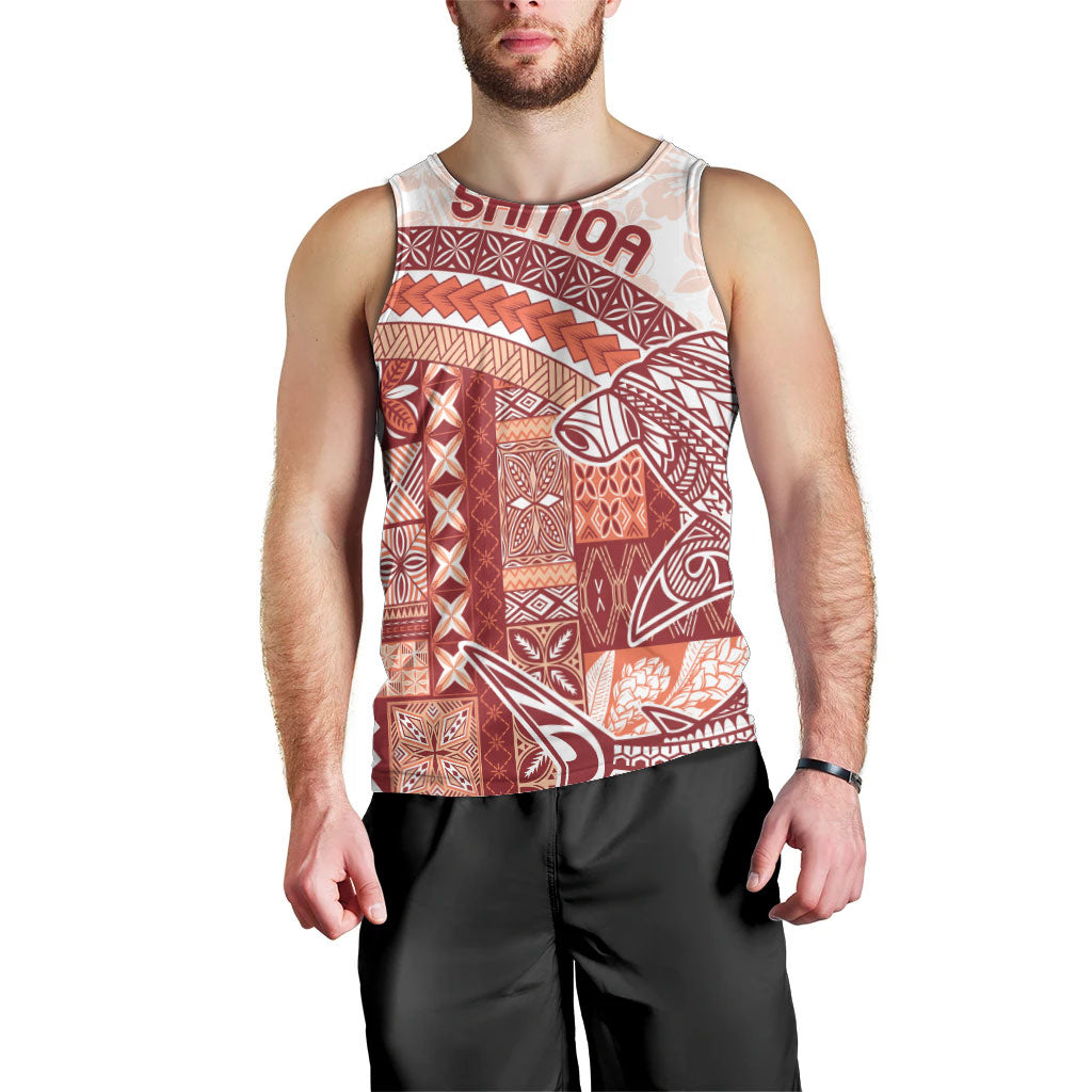 Samoa Mamanu Siapo Crimson Men Tank Top Tatau Malie LT7 - Polynesian Pride