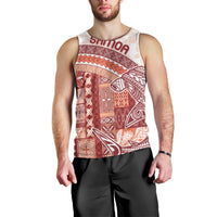 Samoa Mamanu Siapo Crimson Men Tank Top Tatau Malie LT7 - Polynesian Pride