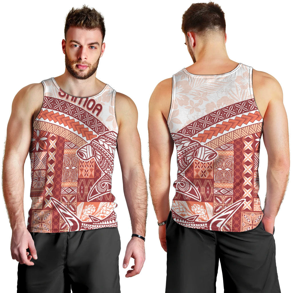 Samoa Mamanu Siapo Crimson Men Tank Top Tatau Malie LT7 - Polynesian Pride