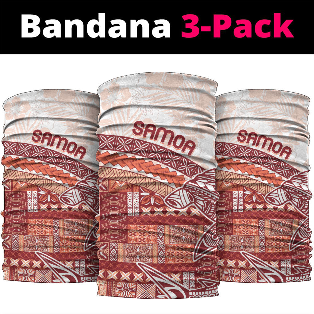 Samoa Mamanu Siapo Crimson Neck Gaiter Tatau Malie LT7 package One Size: 25*50cm Red - Polynesian Pride