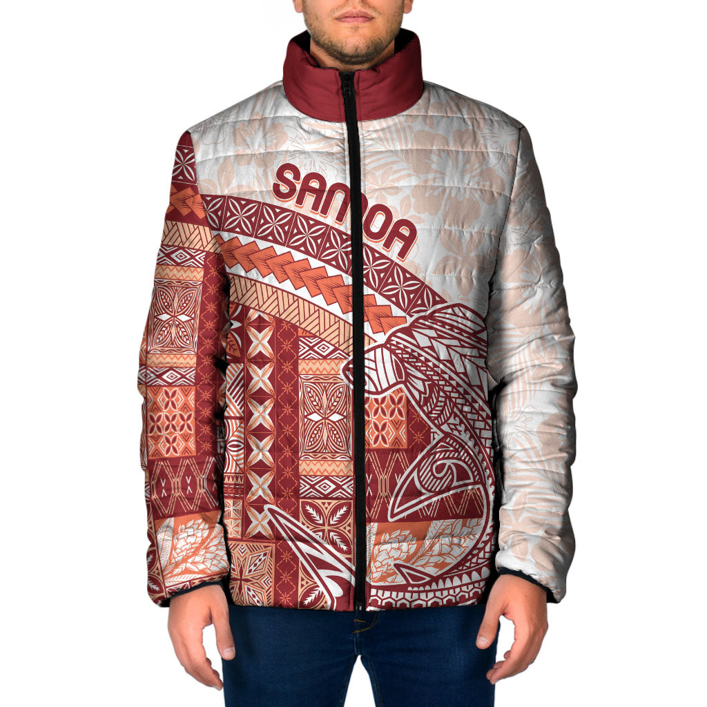 Samoa Mamanu Siapo Crimson Padded Jacket Tatau Malie LT7 Men Red - Polynesian Pride