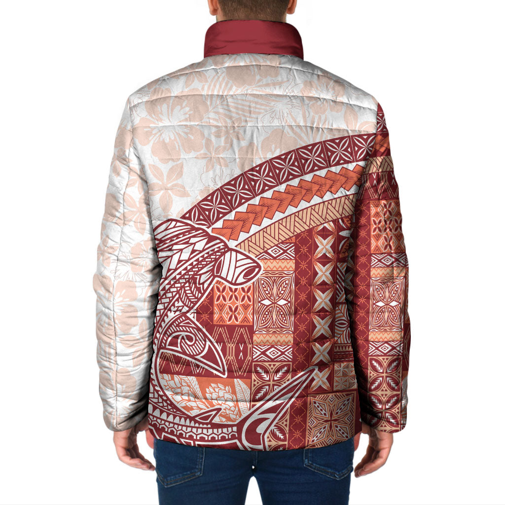 Samoa Mamanu Siapo Crimson Padded Jacket Tatau Malie LT7 - Polynesian Pride