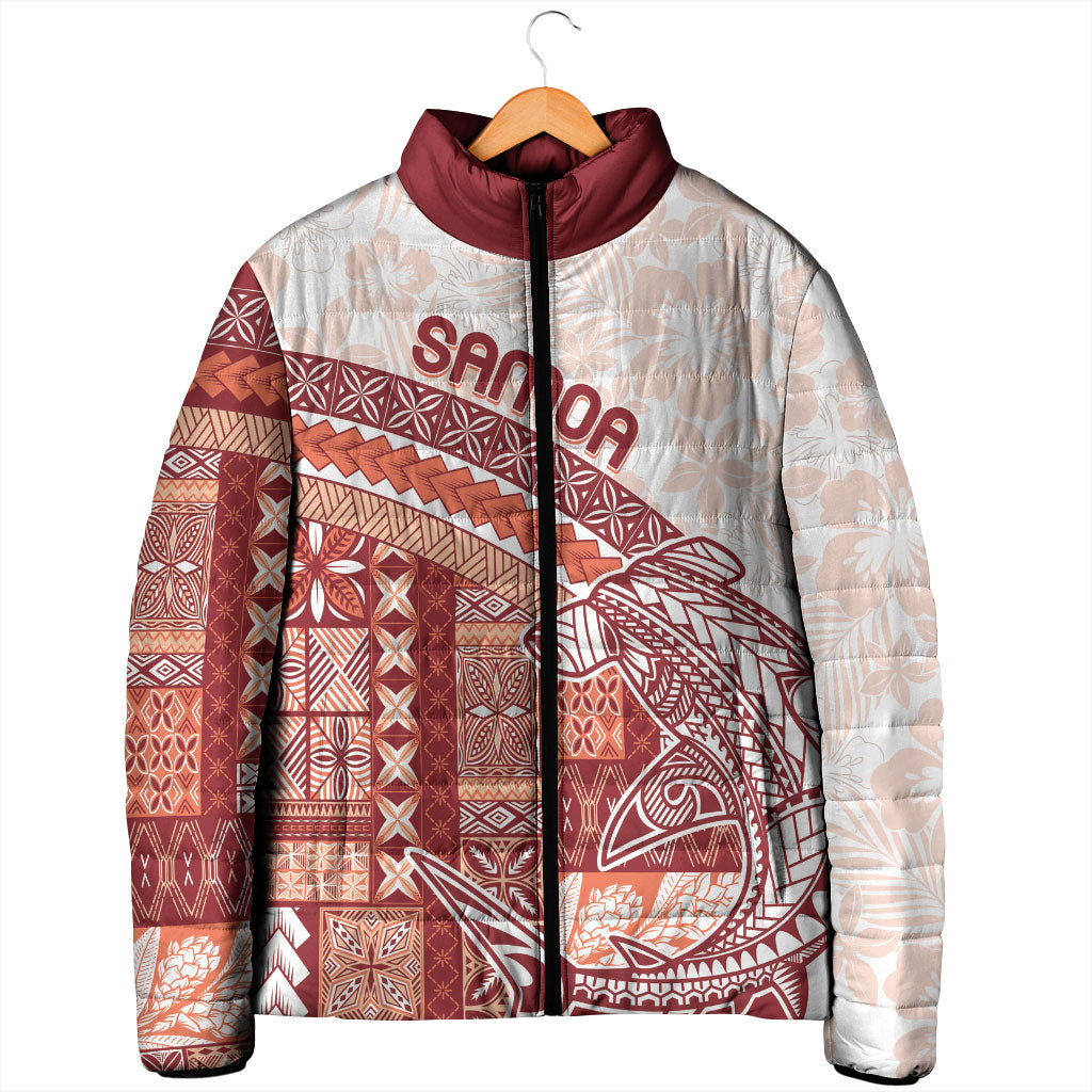 Samoa Mamanu Siapo Crimson Padded Jacket Tatau Malie LT7 - Polynesian Pride