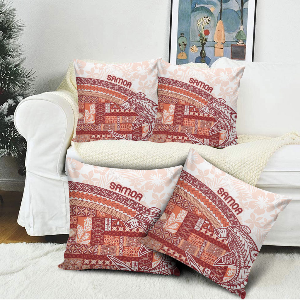 Samoa Mamanu Siapo Crimson Pillow Cover Tatau Malie LT7 - Polynesian Pride