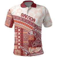 Samoa Mamanu Siapo Crimson Polo Shirt Tatau Malie LT7 Red - Polynesian Pride