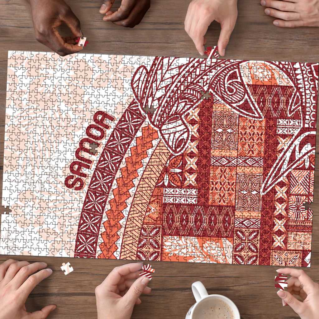 Samoa Mamanu Siapo Crimson Puzzle Tatau Malie LT7 - Polynesian Pride