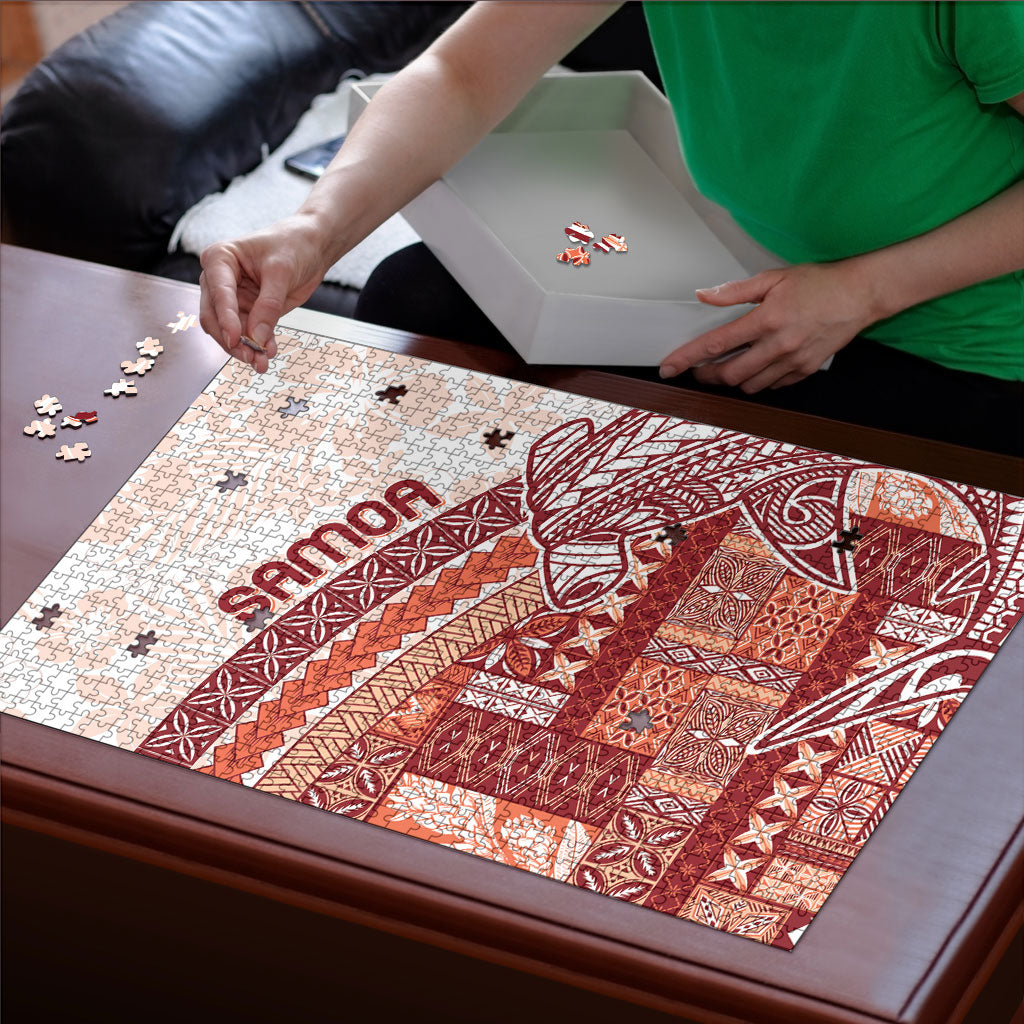 Samoa Mamanu Siapo Crimson Puzzle Tatau Malie LT7 - Polynesian Pride