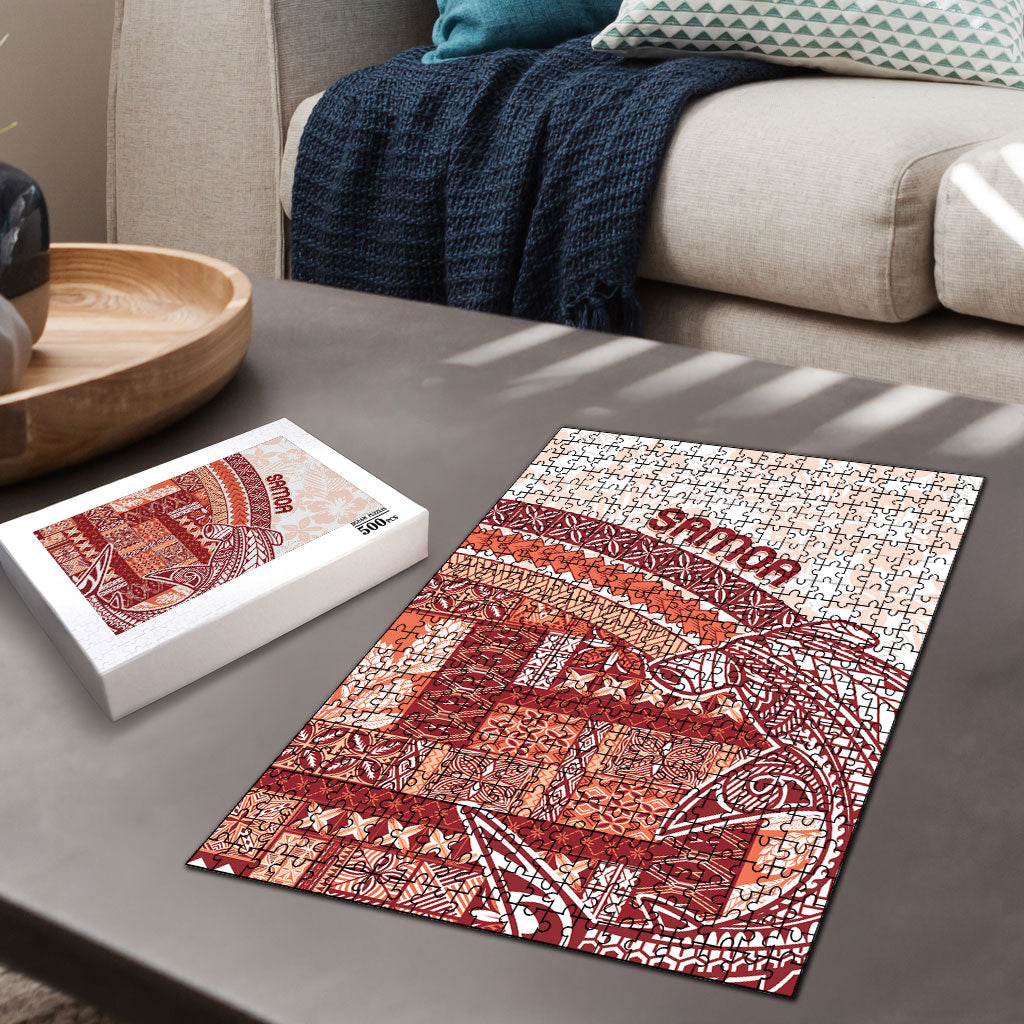 Samoa Mamanu Siapo Crimson Puzzle Tatau Malie LT7 - Polynesian Pride