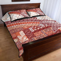 Samoa Mamanu Siapo Crimson Quilt Bed Set Tatau Malie LT7 - Polynesian Pride