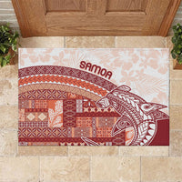 Samoa Mamanu Siapo Crimson Rubber Doormat Tatau Malie LT7 Red - Polynesian Pride