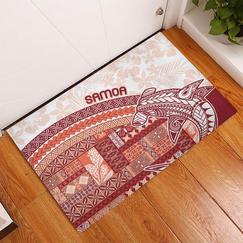 Samoa Mamanu Siapo Crimson Rubber Doormat Tatau Malie LT7 - Polynesian Pride