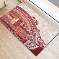 Samoa Mamanu Siapo Crimson Rubber Doormat Tatau Malie LT7 - Polynesian Pride