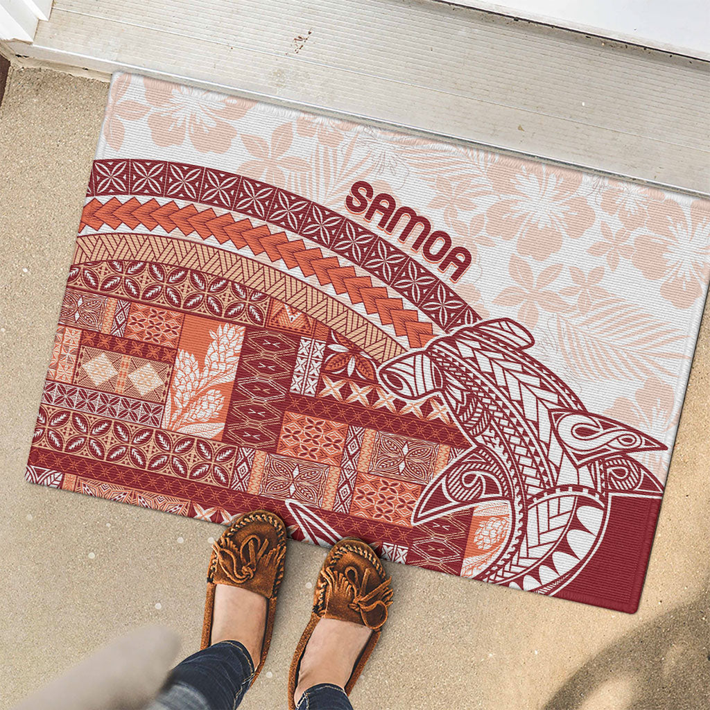 Samoa Mamanu Siapo Crimson Rubber Doormat Tatau Malie LT7 - Polynesian Pride