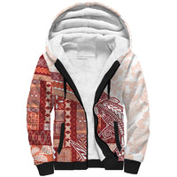 Samoa Mamanu Siapo Crimson Sherpa Hoodie Tatau Malie LT7 Unisex Red - Polynesian Pride