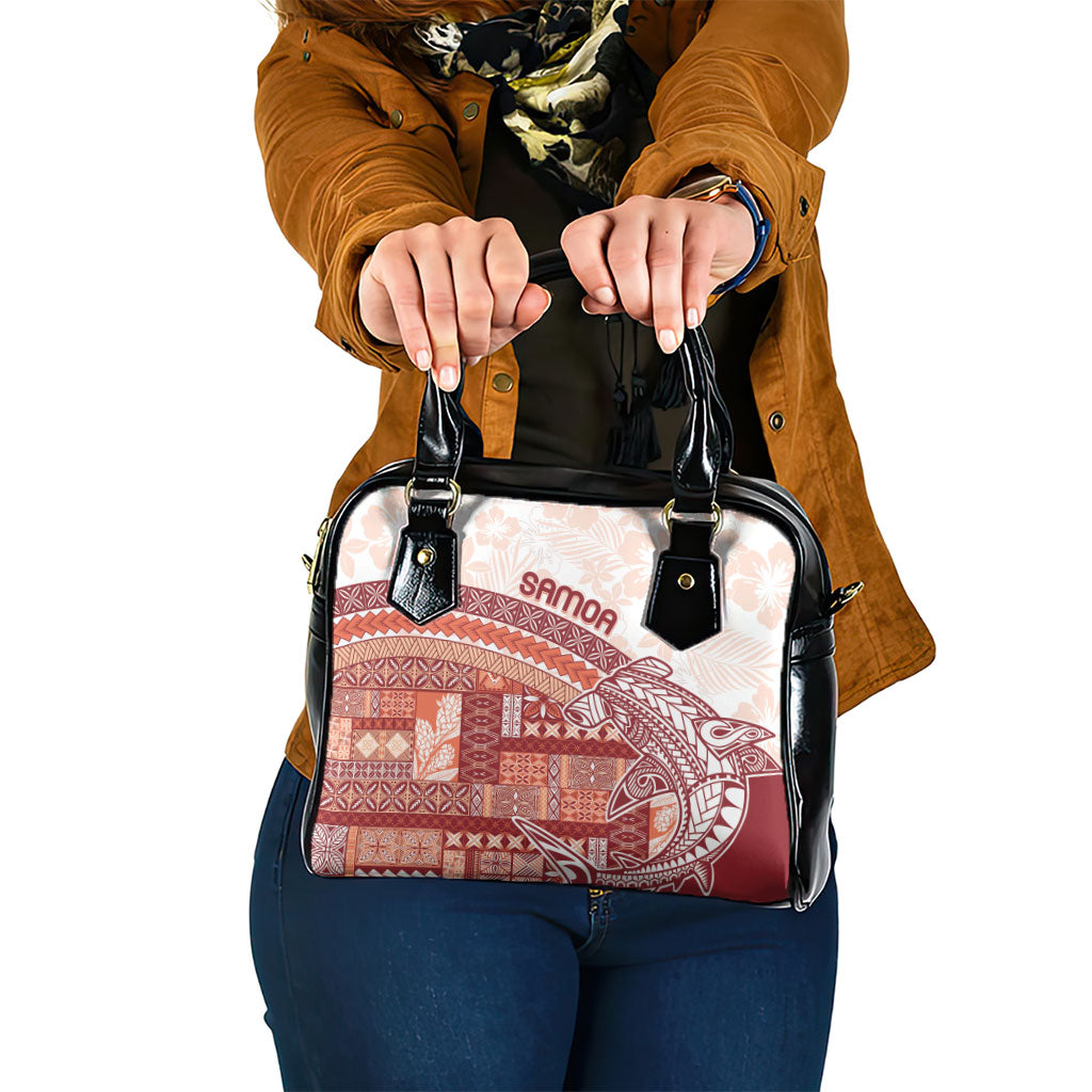 Samoa Mamanu Siapo Crimson Shoulder Handbag Tatau Malie LT7 One Size Red - Polynesian Pride