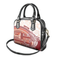Samoa Mamanu Siapo Crimson Shoulder Handbag Tatau Malie LT7 - Polynesian Pride