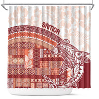 Samoa Mamanu Siapo Crimson Shower Curtain Tatau Malie LT7 Red - Polynesian Pride