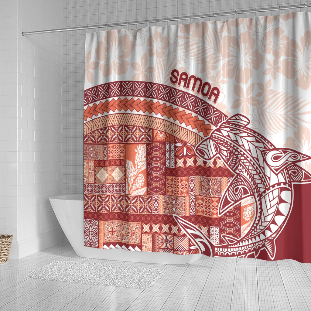 Samoa Mamanu Siapo Crimson Shower Curtain Tatau Malie LT7 - Polynesian Pride