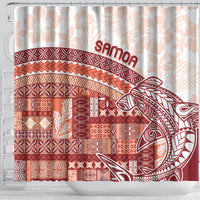 Samoa Mamanu Siapo Crimson Shower Curtain Tatau Malie LT7 - Polynesian Pride