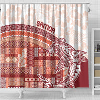 Samoa Mamanu Siapo Crimson Shower Curtain Tatau Malie LT7 - Polynesian Pride