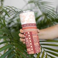 Samoa Mamanu Siapo Crimson Skinny Tumbler Tatau Malie LT7 - Polynesian Pride