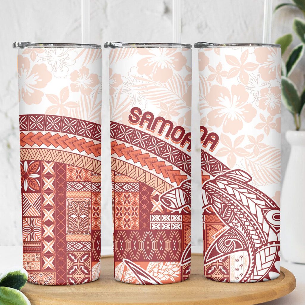 Samoa Mamanu Siapo Crimson Skinny Tumbler Tatau Malie LT7 - Polynesian Pride